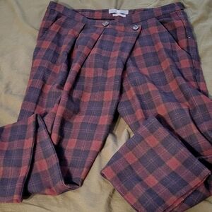 Plaid Wool Trousers